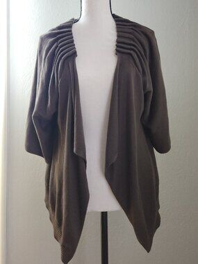 Wintersilks Brown Olive Cardigan Womens Size Medium